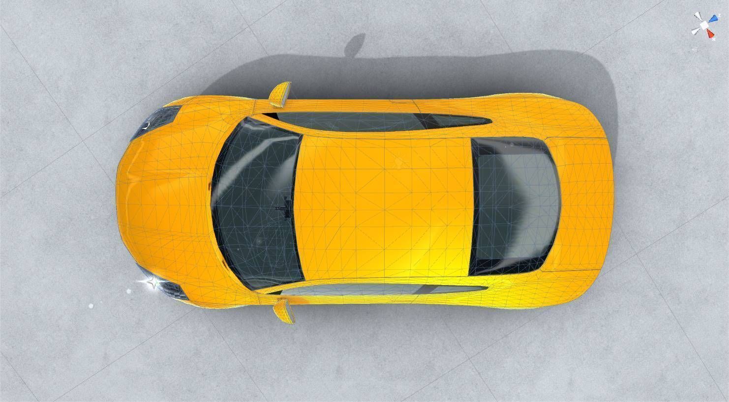 Generic Sports Car Realtime Low-poly 3D model_5
