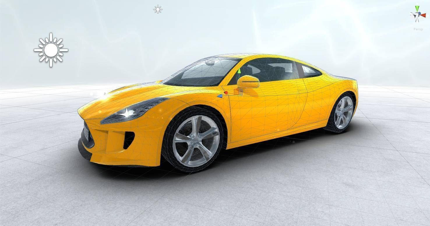 Generic Sports Car Realtime Low-poly 3D model_4