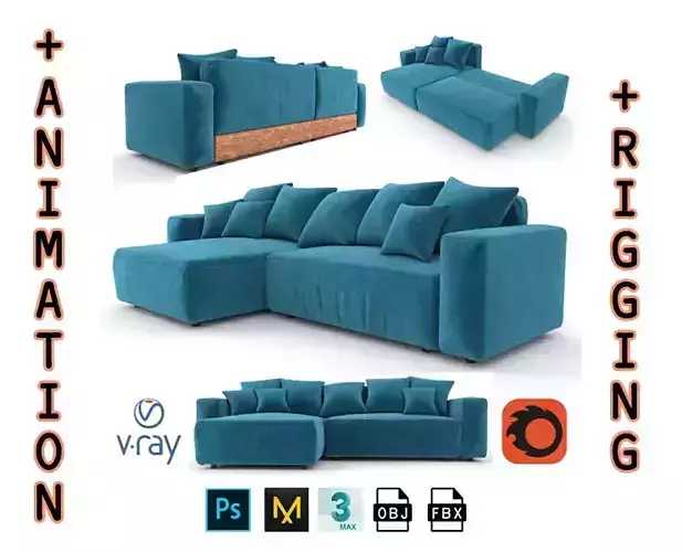 Soft Corner ZT30 with Rigging and Animation