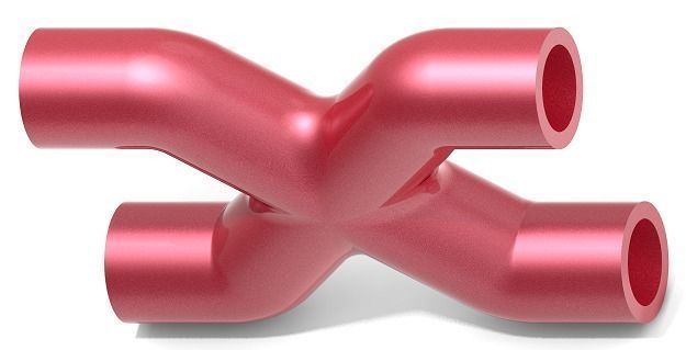 Creative Four Way Pipe Fitting 3D print model_1