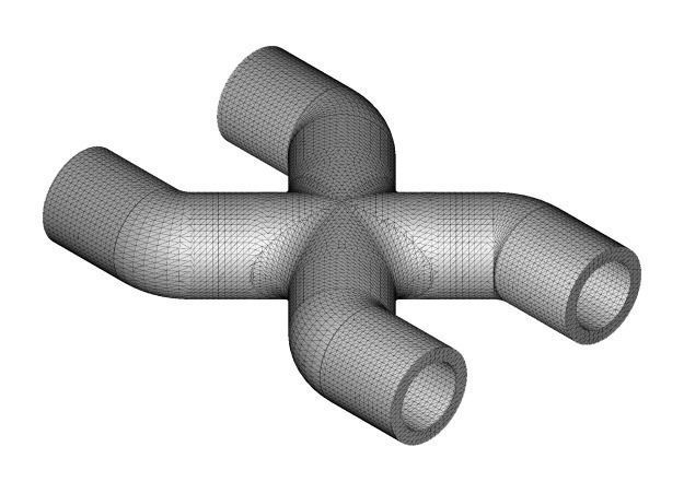 Creative Four Way Pipe Fitting 3D print model_3