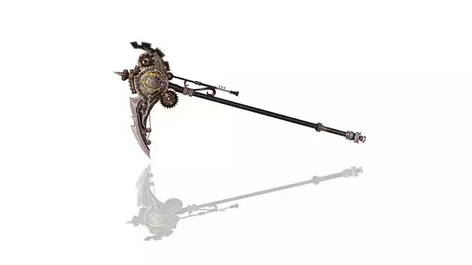 Steampunk Scythe 3D model
