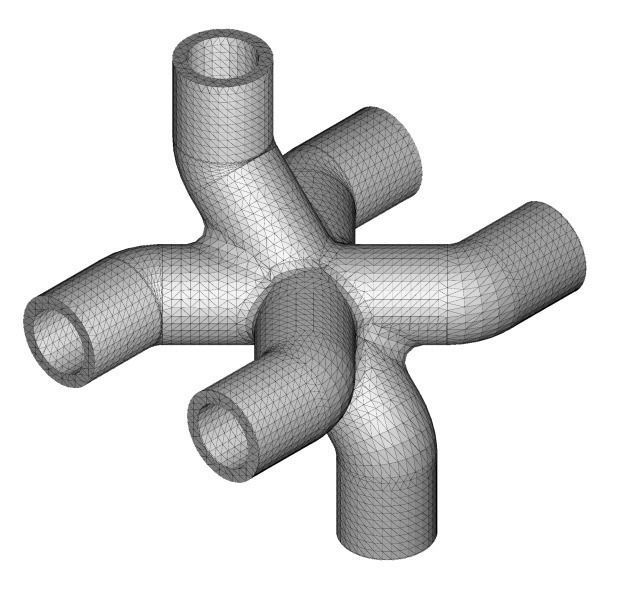 Creative Six Way Pipe Fitting 3D print model_3