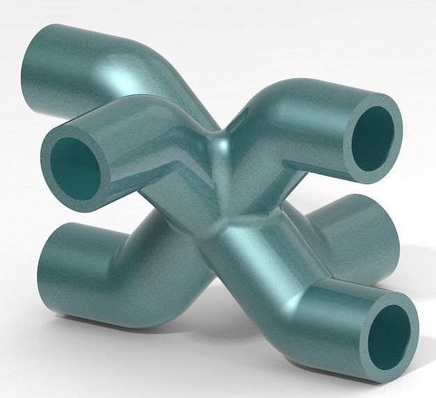 Creative Six Way Pipe Fitting 3D print model_1