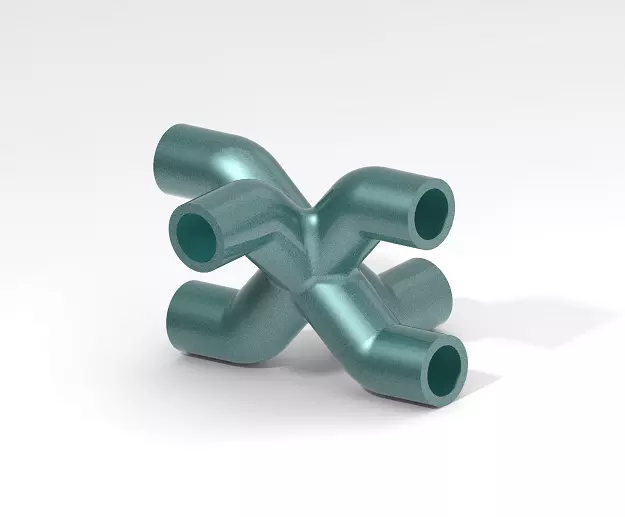 Creative Six Way Pipe Fitting 3D print model_0