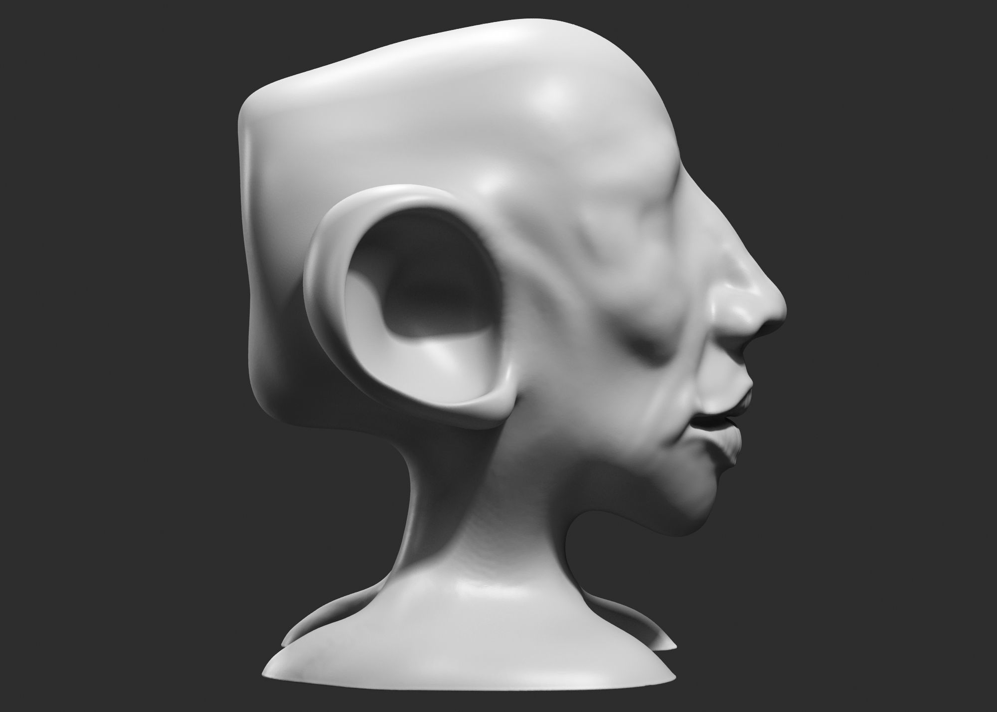 human head modern sculpture 3d print model 77 3D print model_2