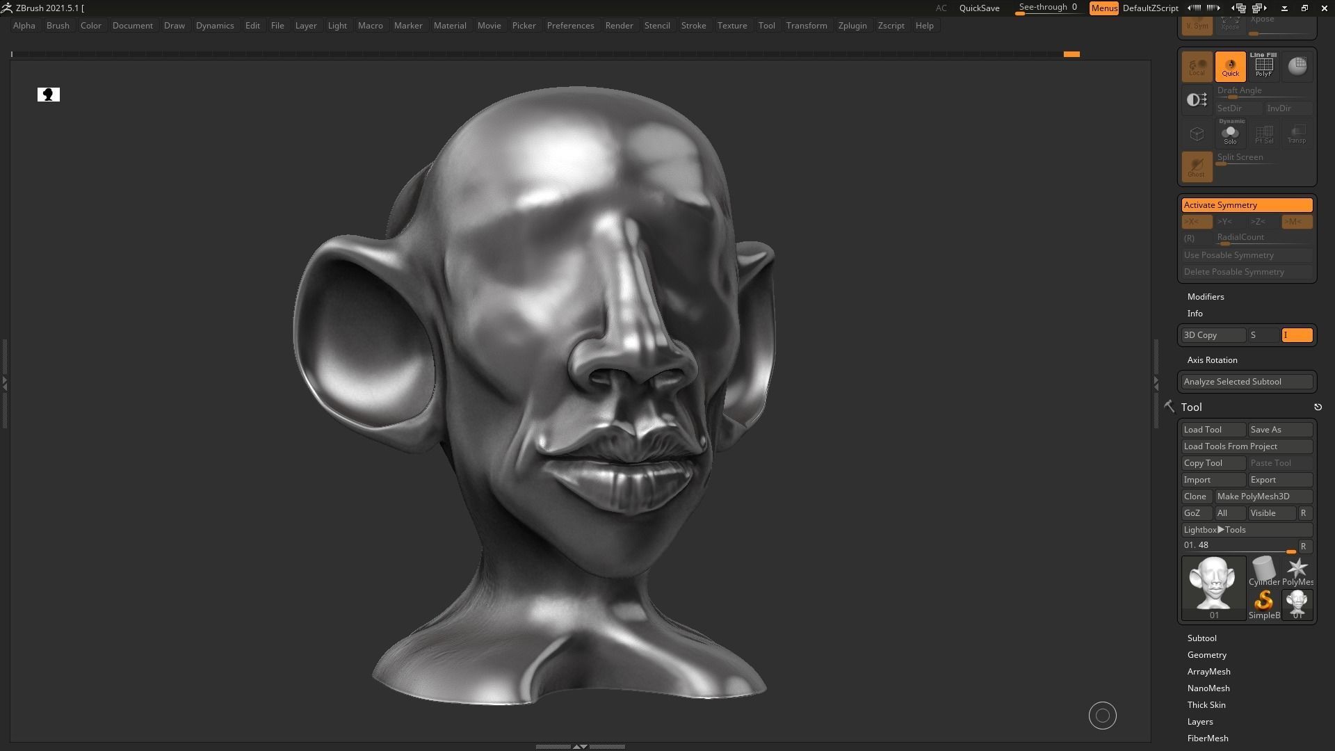 human head modern sculpture 3d print model 77 3D print model_3