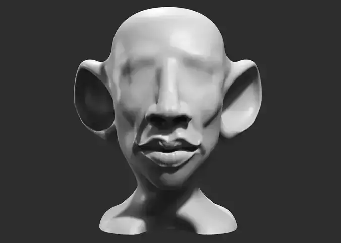 human head modern sculpture 3d print model 77