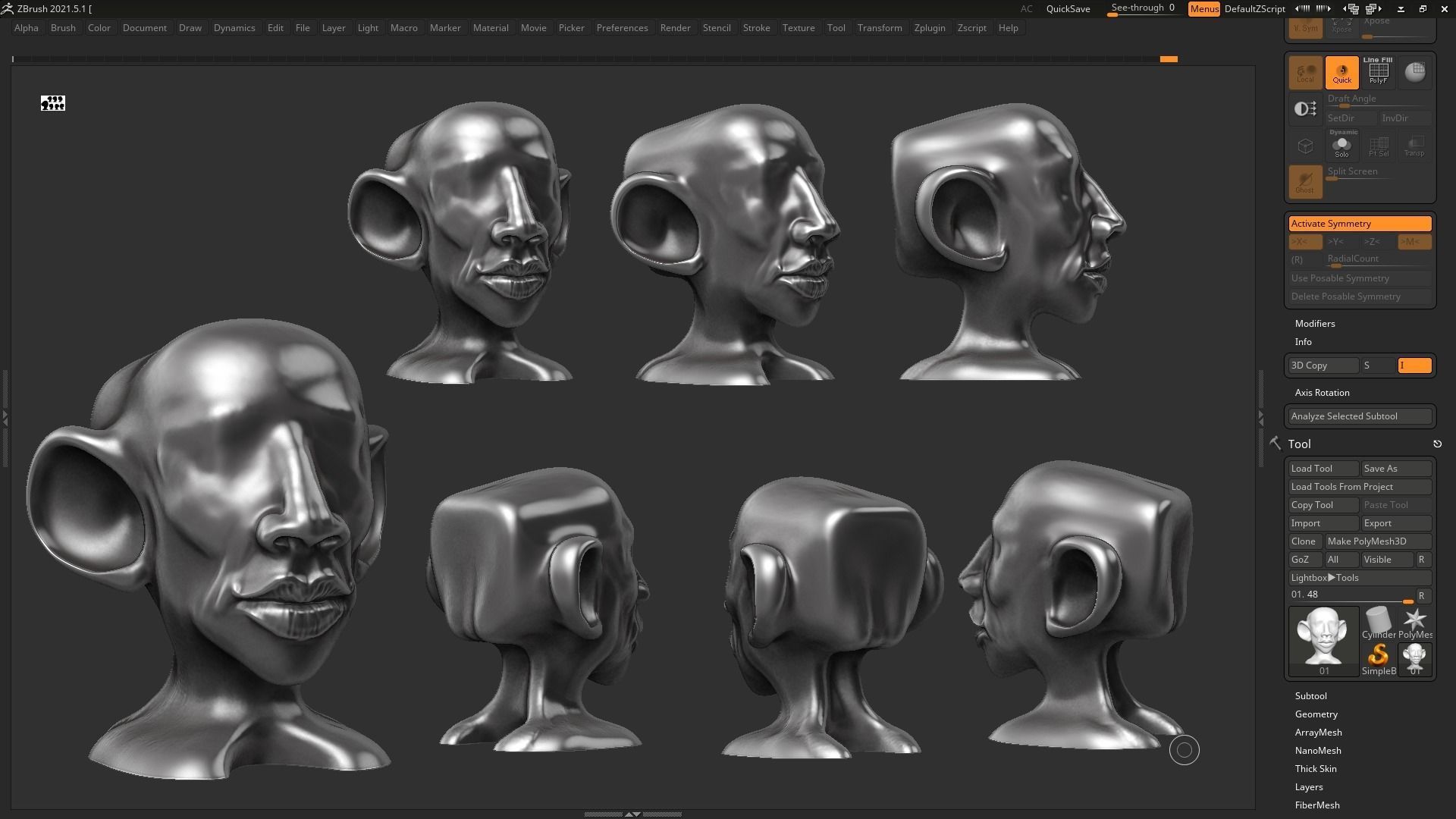 human head modern sculpture 3d print model 77 3D print model_5