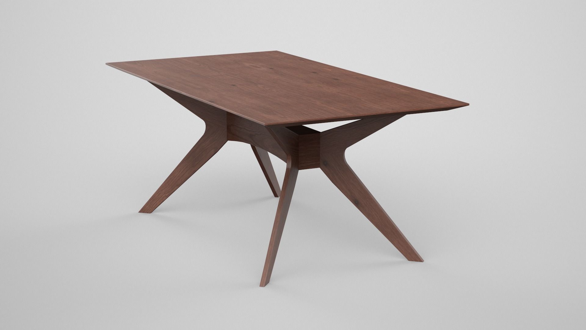 Estrella dining Table walnut finish Low-poly 3D model_4