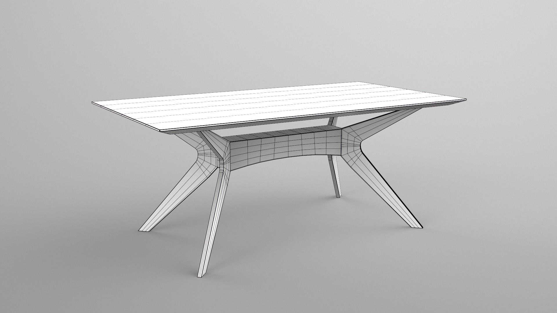 Estrella dining Table walnut finish Low-poly 3D model_6