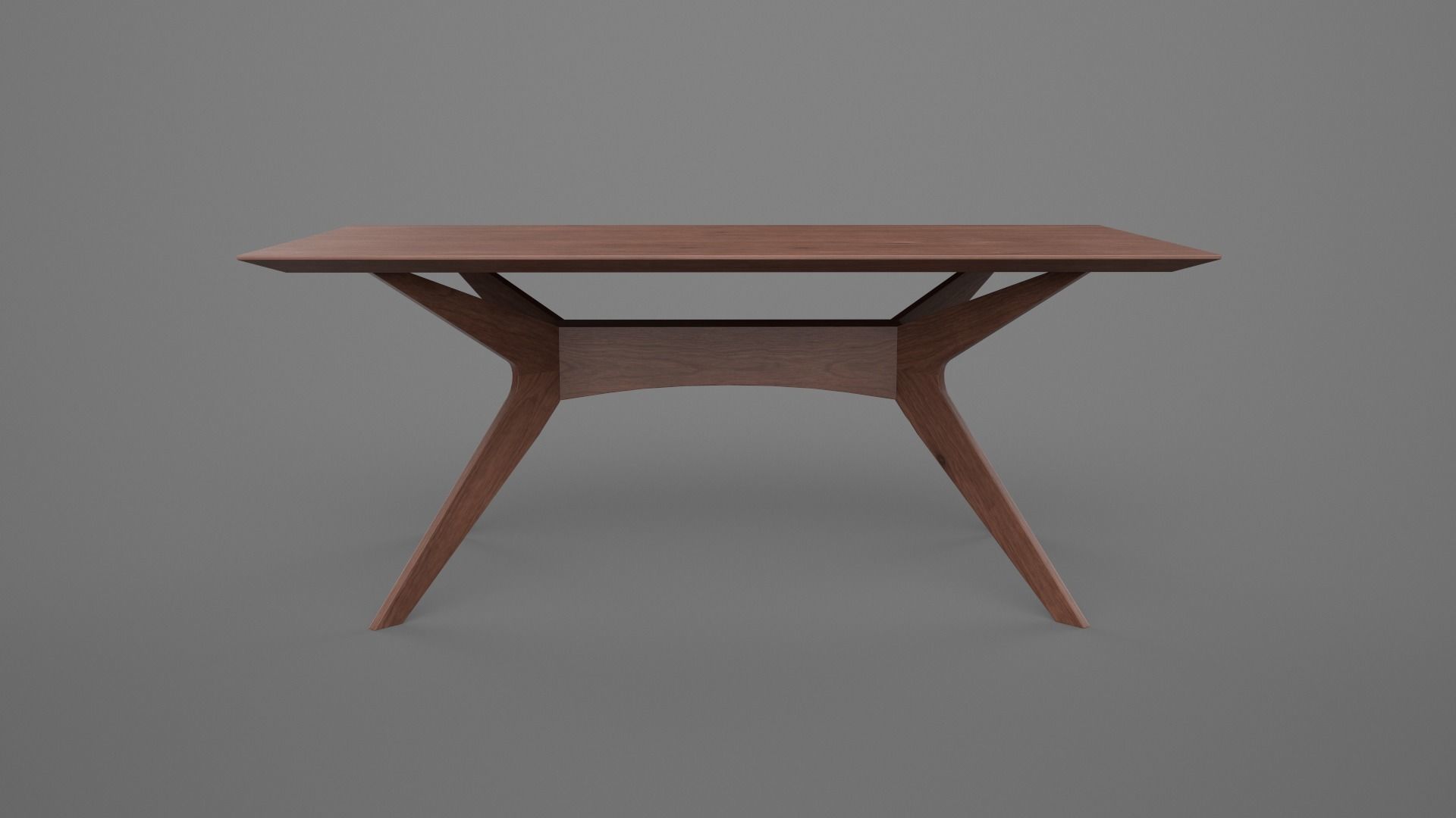 Estrella dining Table walnut finish Low-poly 3D model_1