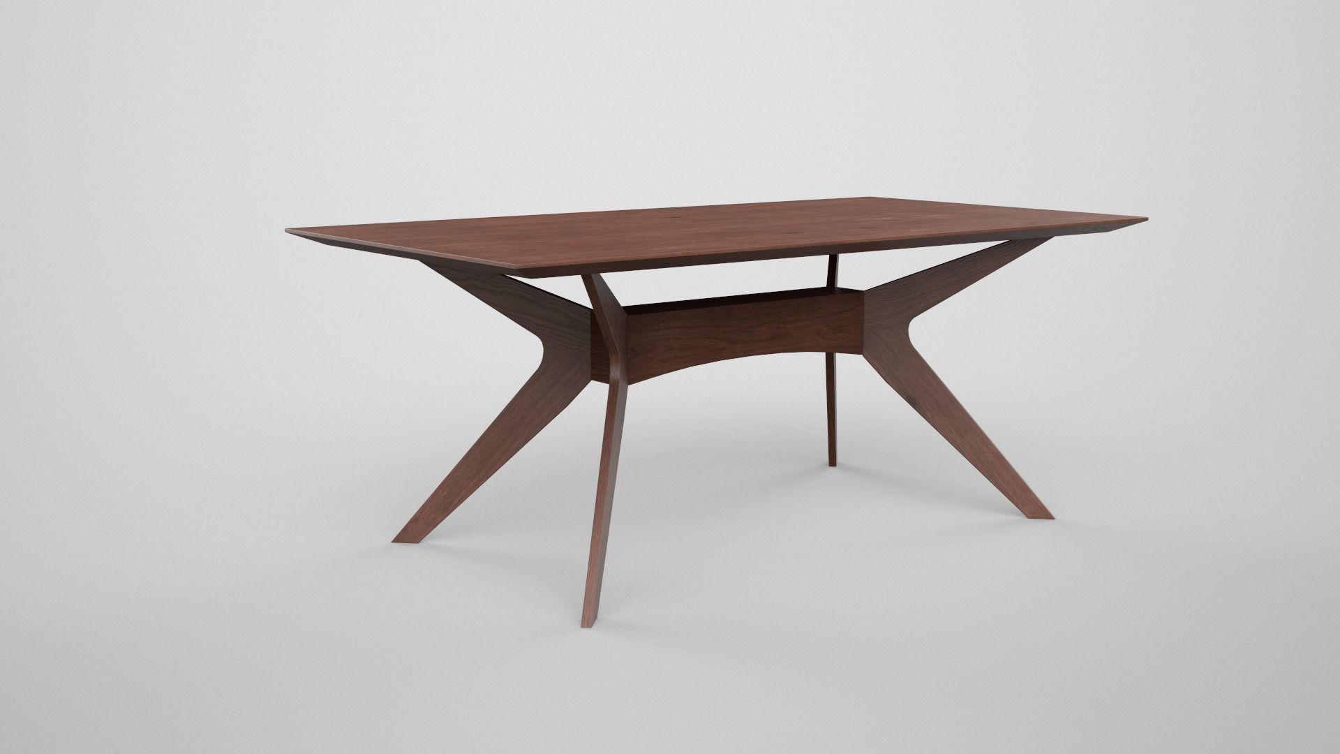 Estrella dining Table walnut finish Low-poly 3D model_5
