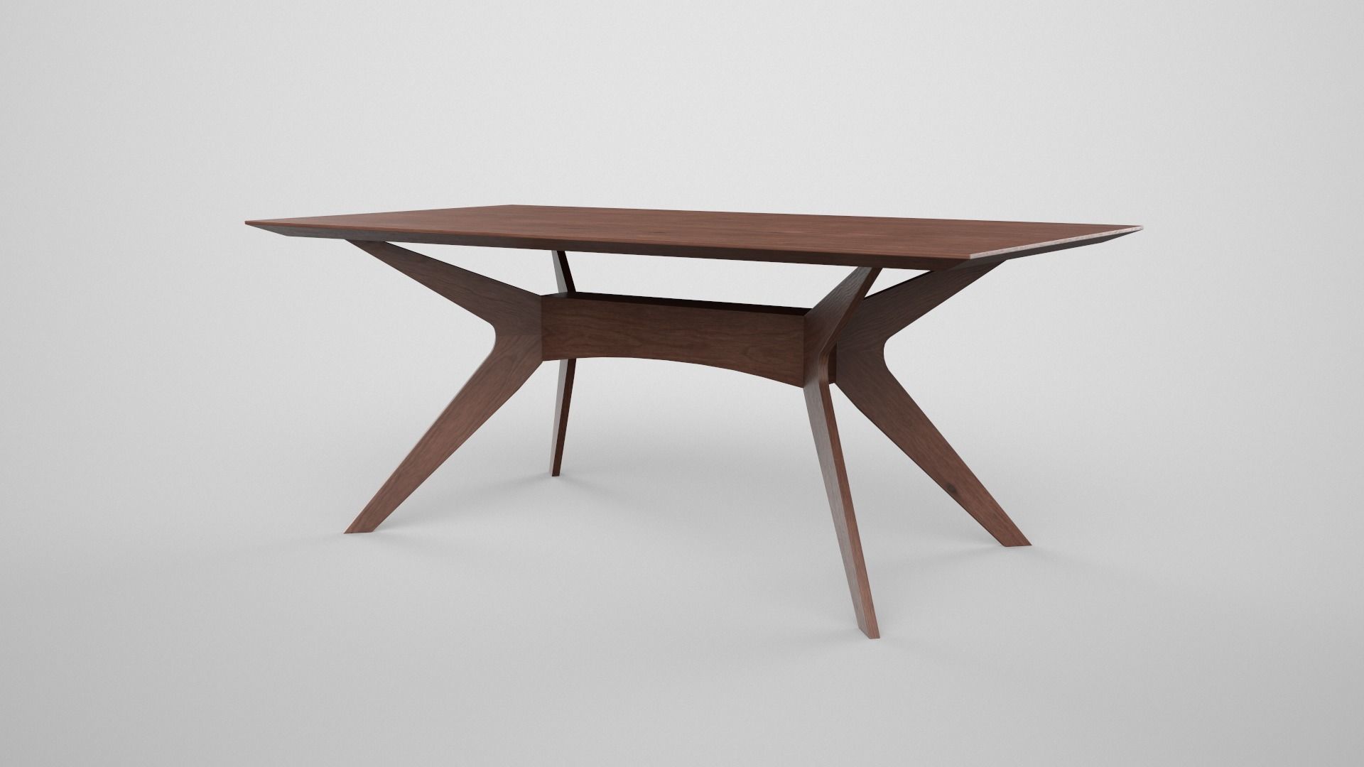 Estrella dining Table walnut finish Low-poly 3D model_2