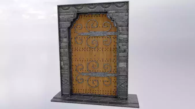 Medieval Roman Door Low-poly 3D model