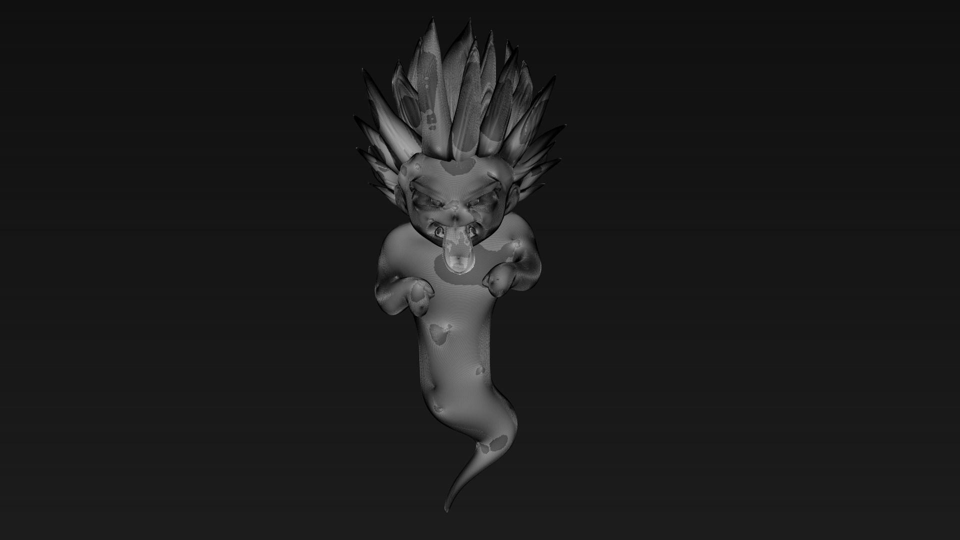 Super Ghost Kamikaze with FiberMesh Hair 3D model_13