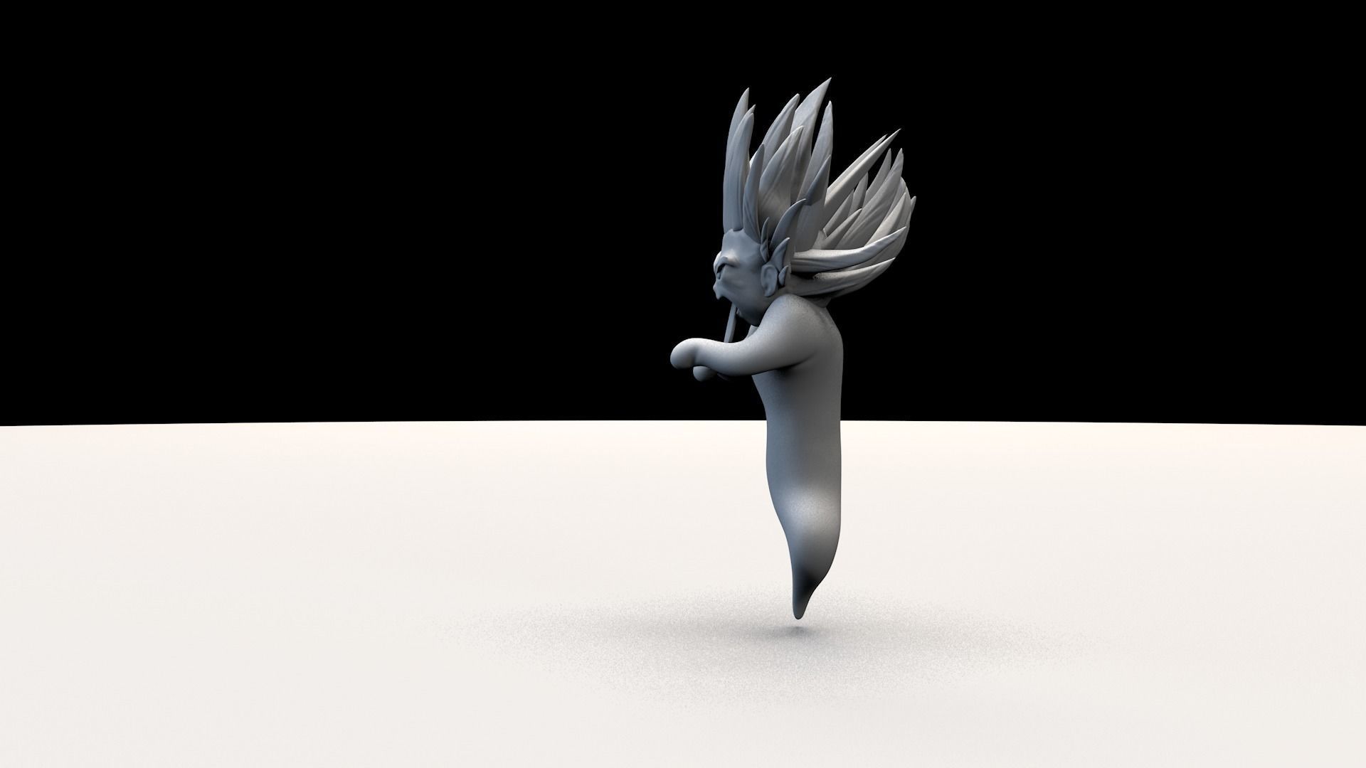 Super Ghost Kamikaze with FiberMesh Hair 3D model_10