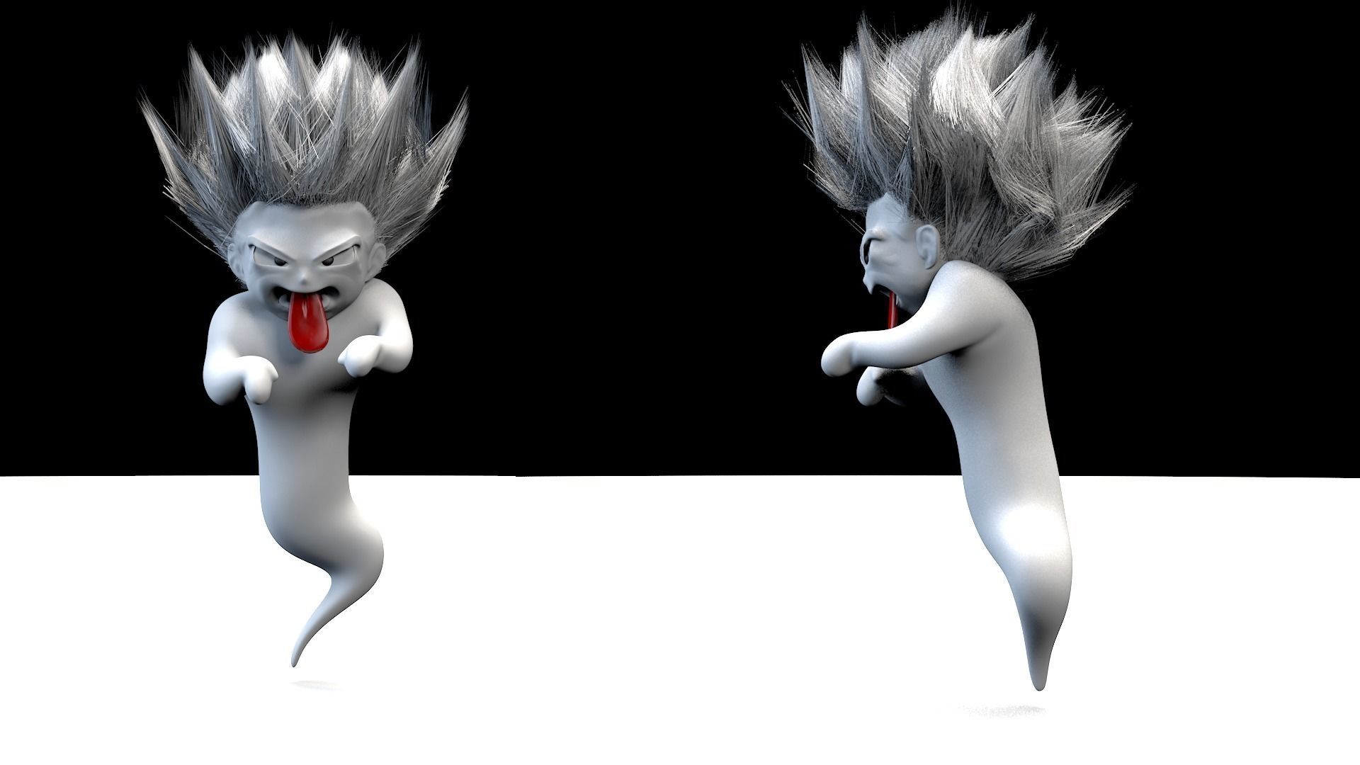 Super Ghost Kamikaze with FiberMesh Hair 3D model_3