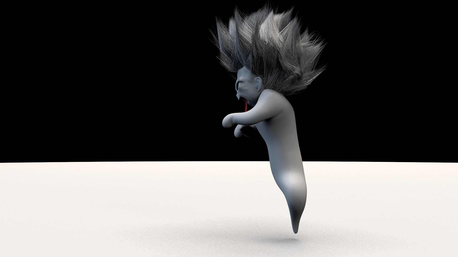 Super Ghost Kamikaze with FiberMesh Hair 3D model_6
