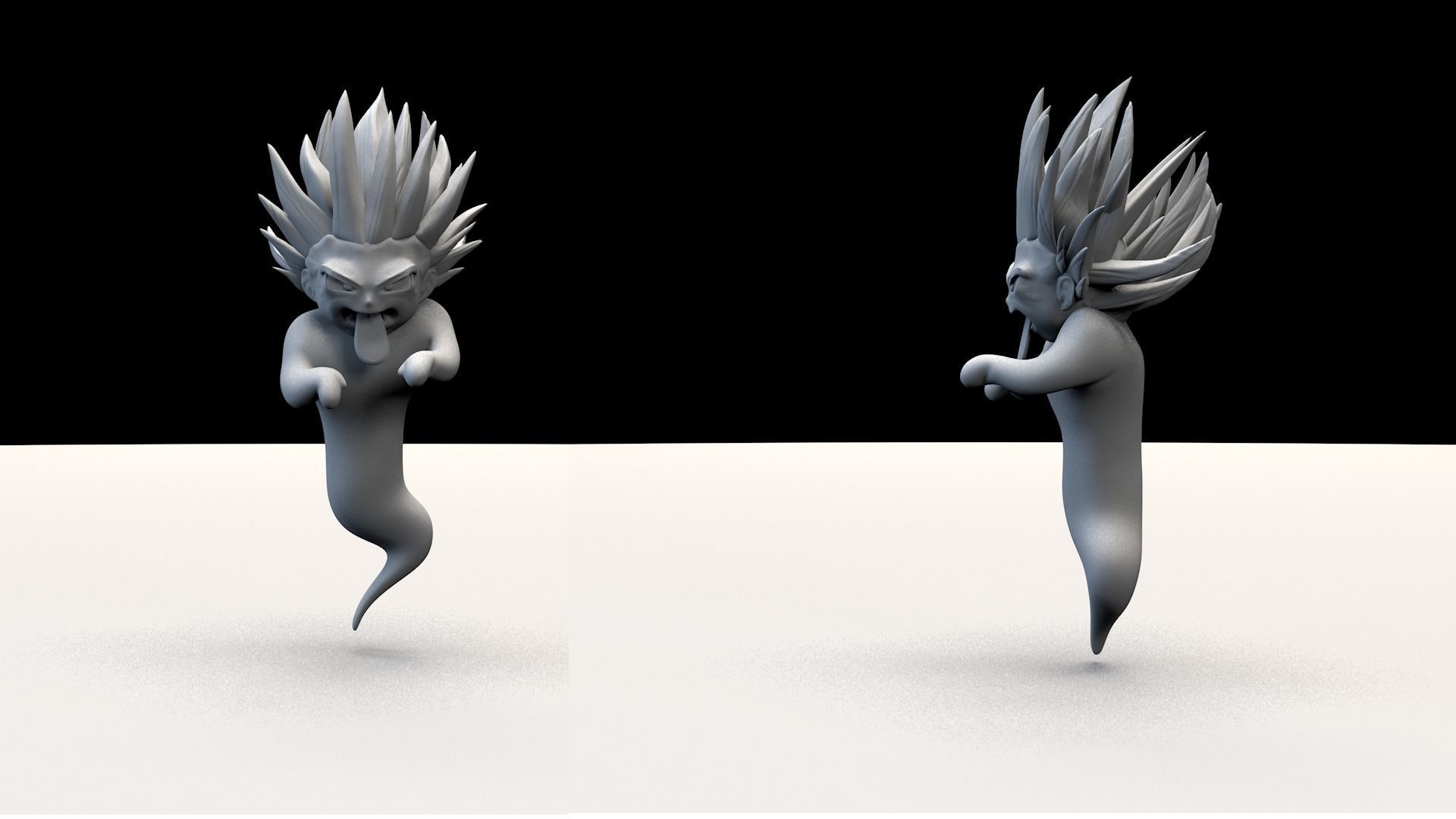 Super Ghost Kamikaze with FiberMesh Hair 3D model_4