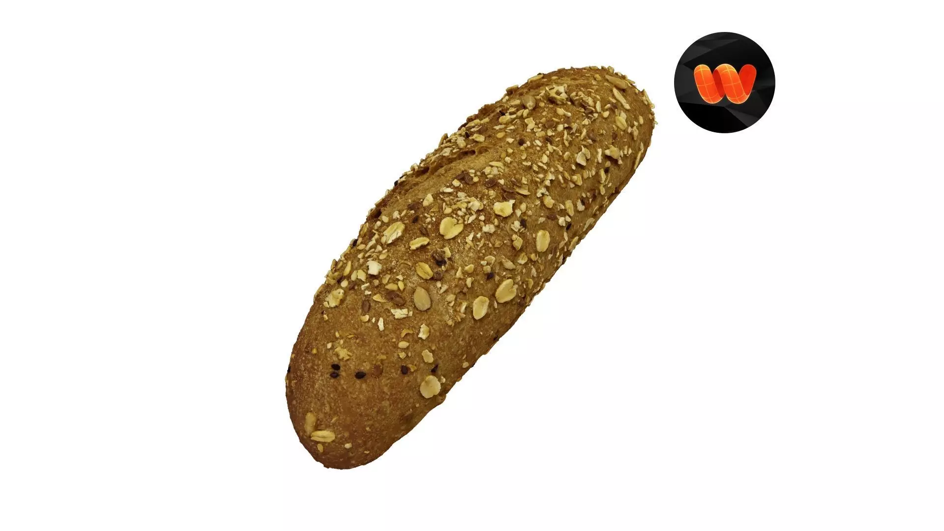 Multigrain Roll - Extreme Definition Scanned 3D model
