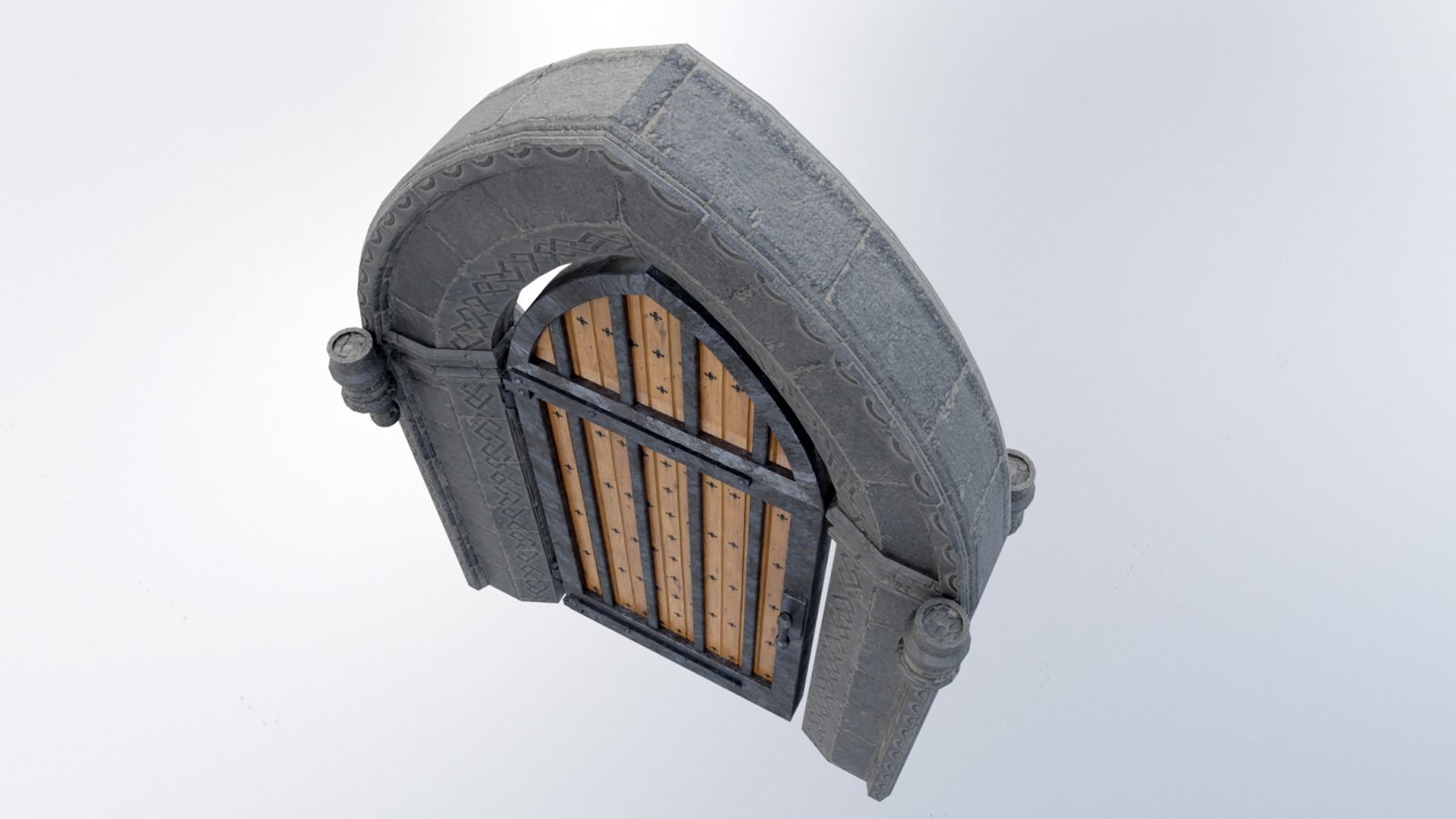 Medieval Doorway Low-poly 3D model_2