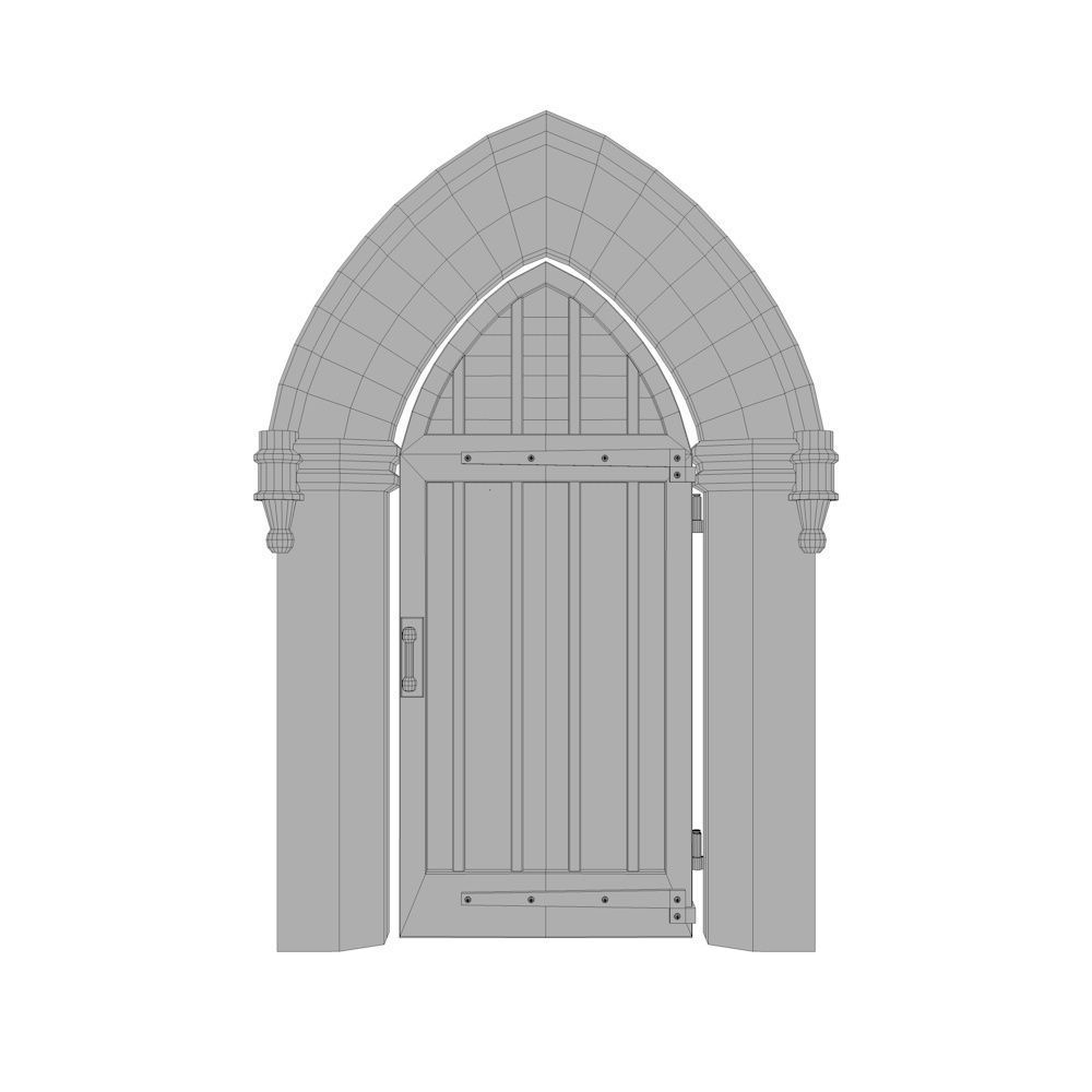 Medieval Doorway Low-poly 3D model_5