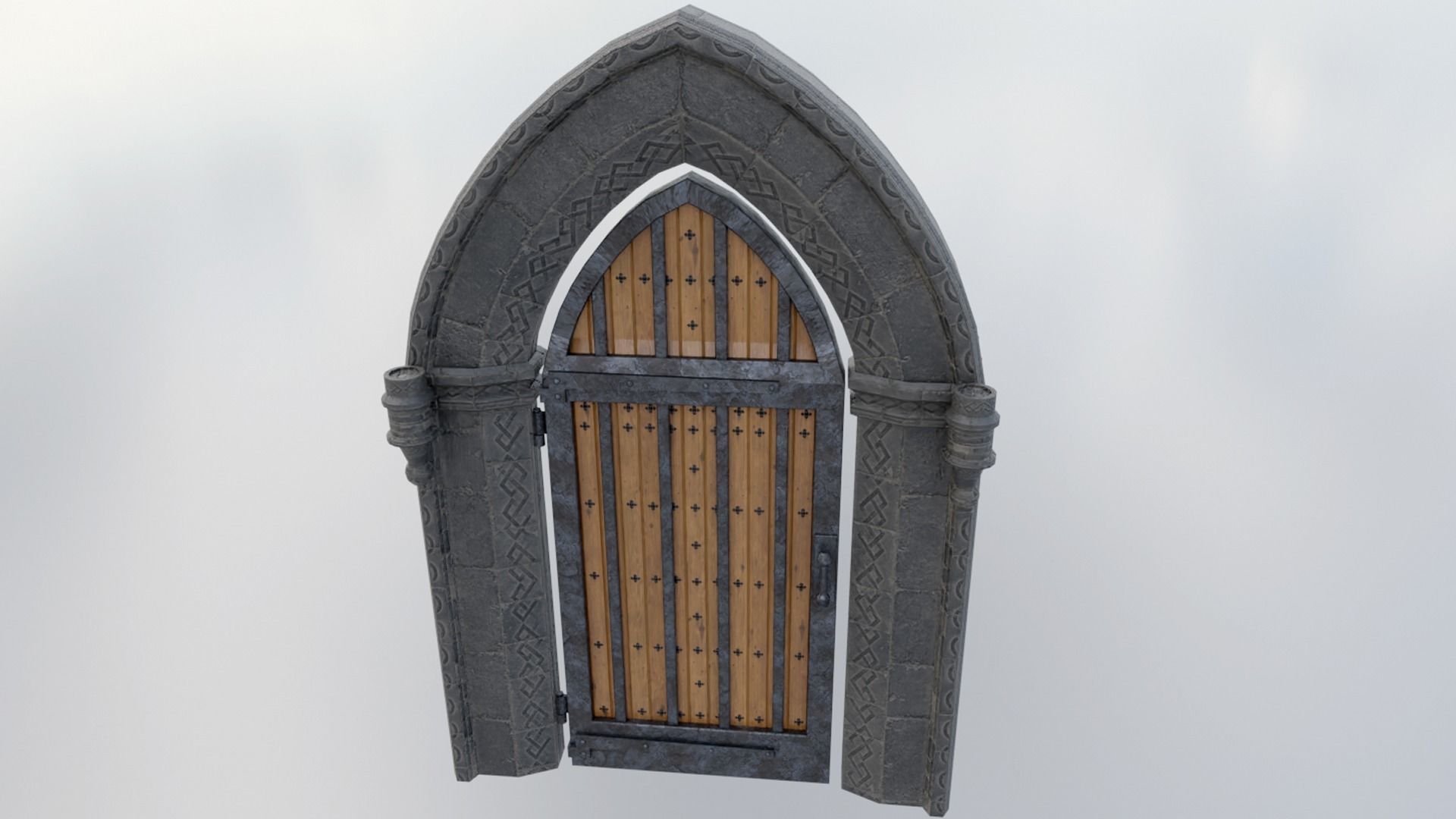 Medieval Doorway Low-poly 3D model_1