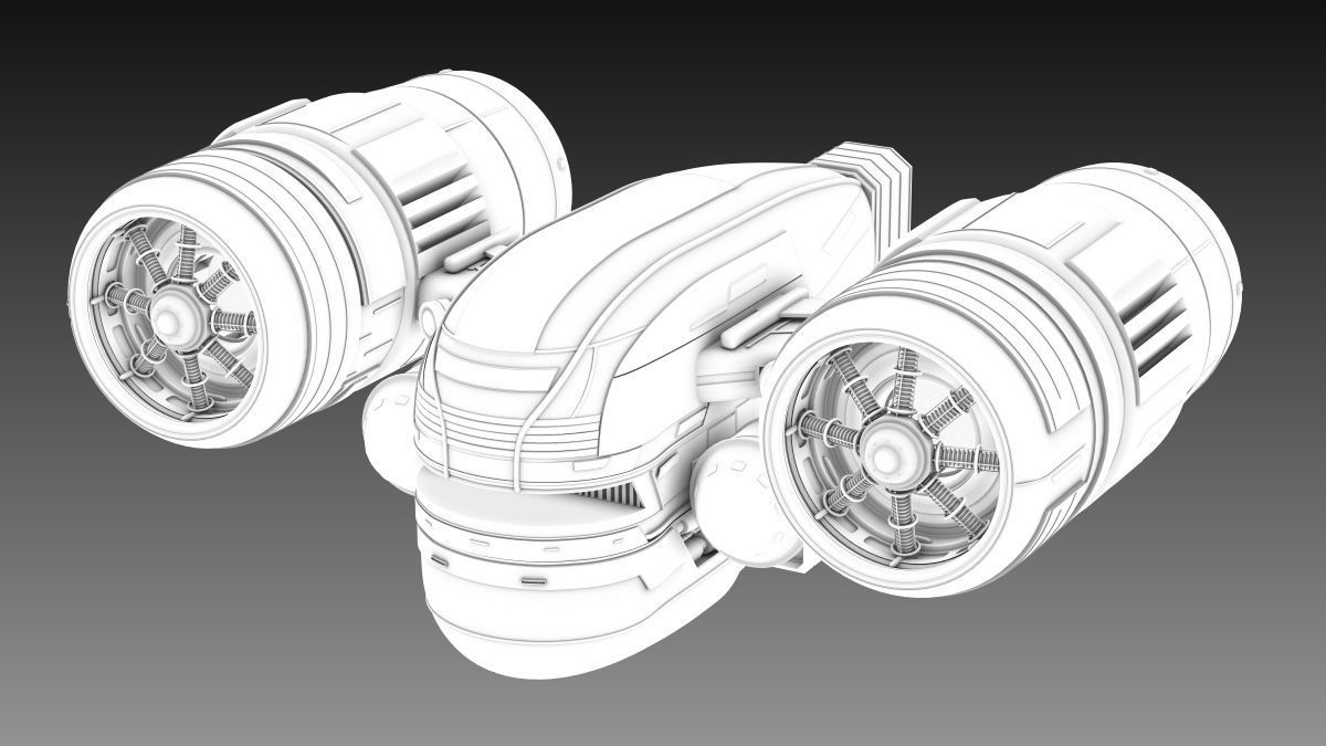 SciFi Spaceship 3D model_14