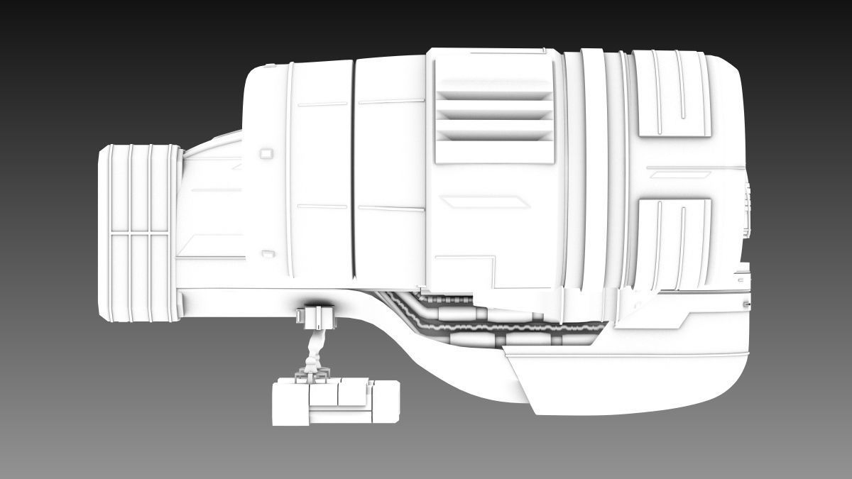 SciFi Spaceship 3D model_11