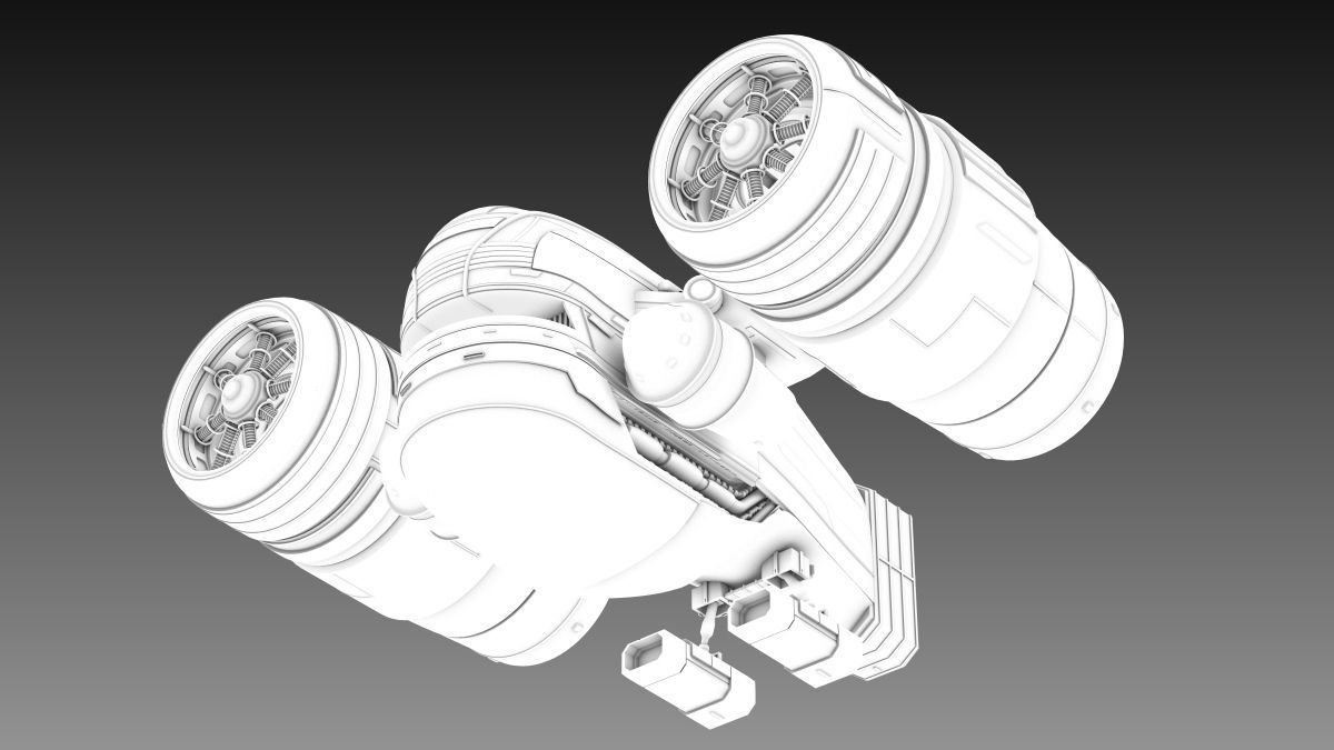 SciFi Spaceship 3D model_10