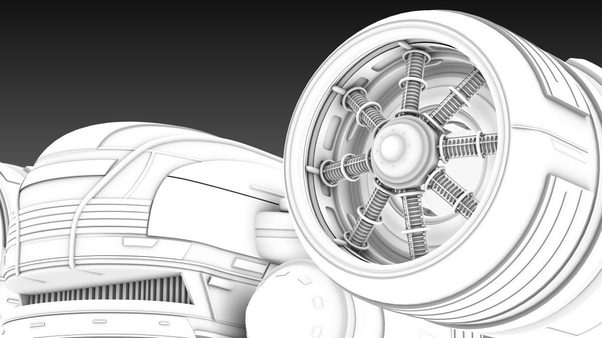 SciFi Spaceship 3D model_16