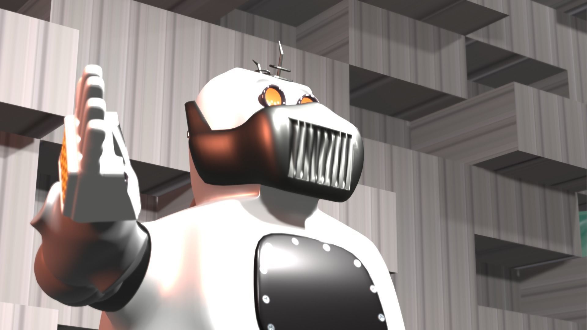 3D Robot Free low-poly 3D model_1