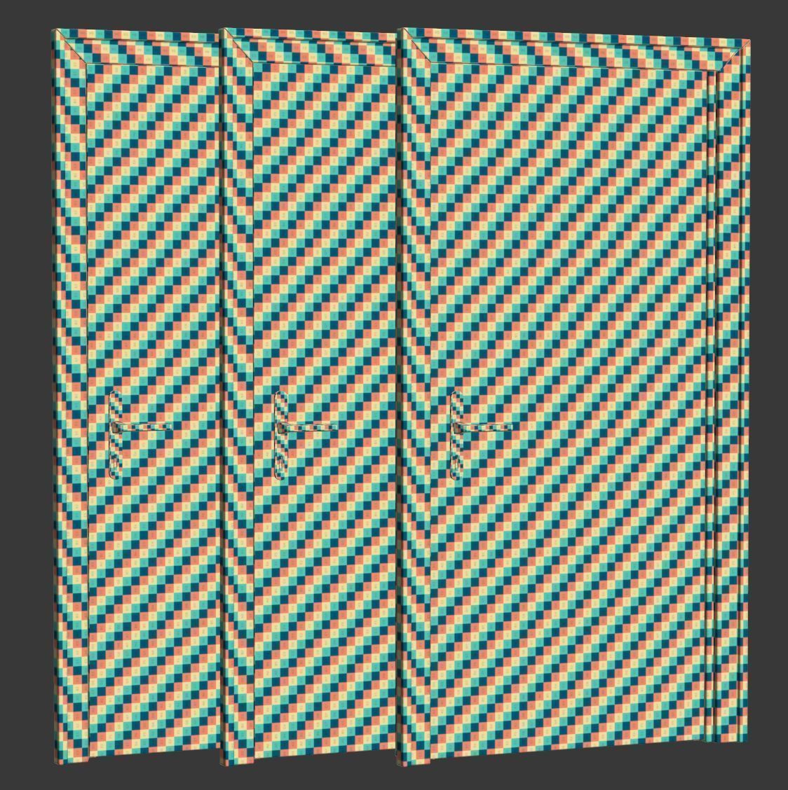 Wooden entry doors  Low-poly 3D model_5