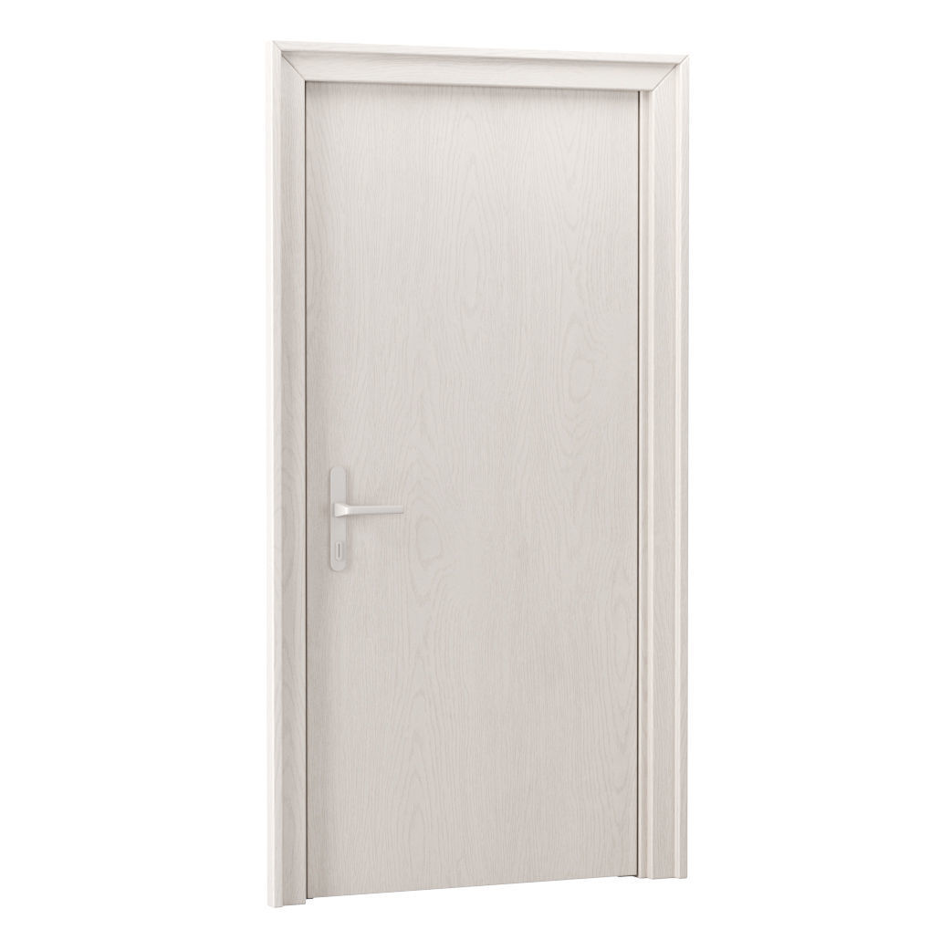 Wooden entry doors  Low-poly 3D model_1