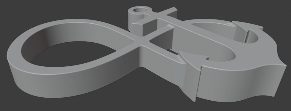 Infinity with anchor pendant 3D print model_4