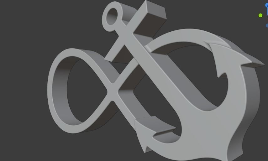 Infinity with anchor pendant 3D print model_2
