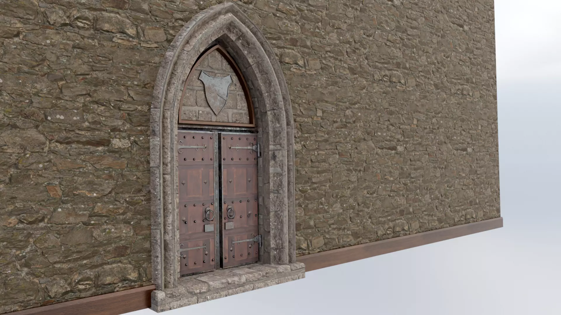 Medieval Door Low-poly 3D model_3