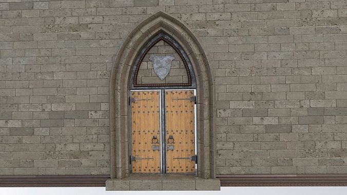 Medieval Door Low-poly 3D model