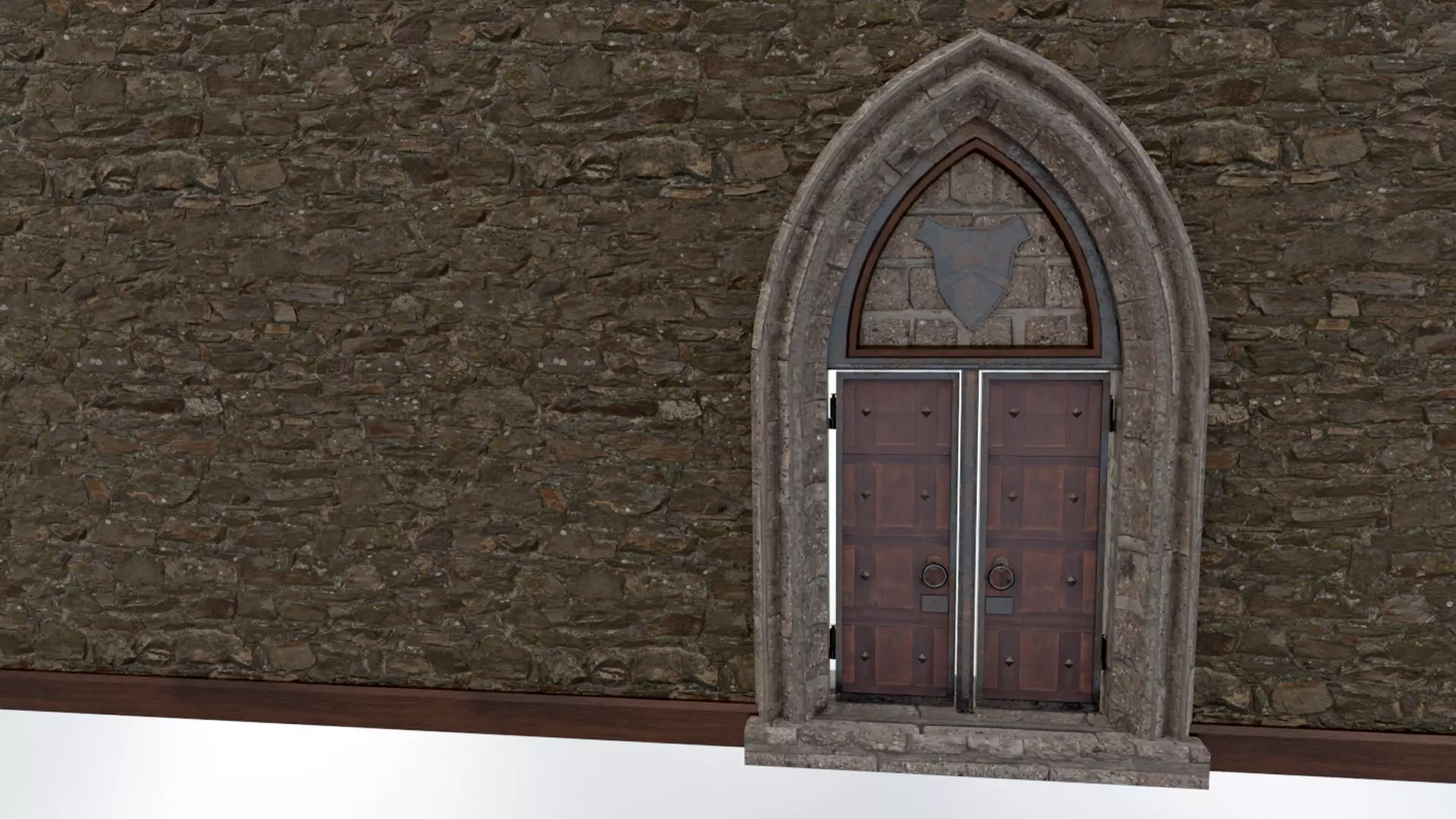 Medieval Door Low-poly 3D model_2