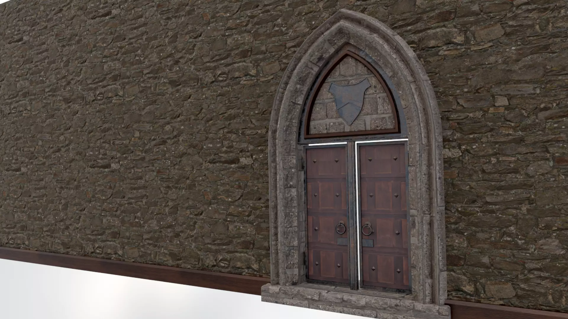 Medieval Door Low-poly 3D model_1
