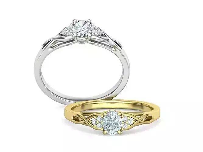 Engagement Ring 5mm x 4mm Oval Stone Infinity design 