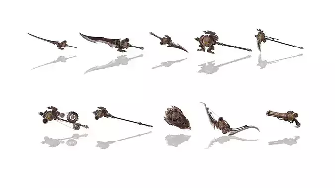 Steampunk Weapons 3D Model Collection