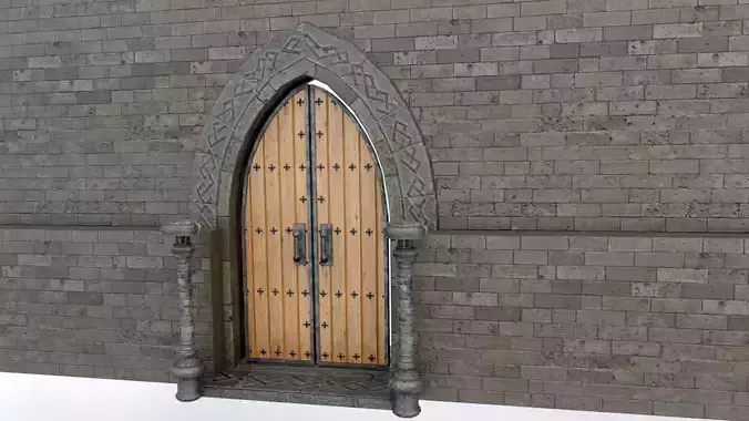 Medieval Door Low-poly 3D model