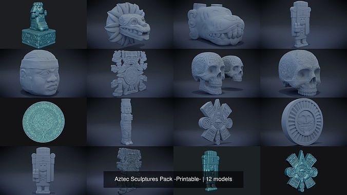 Aztec Sculptures Pack -Printable- 3D Model Collection