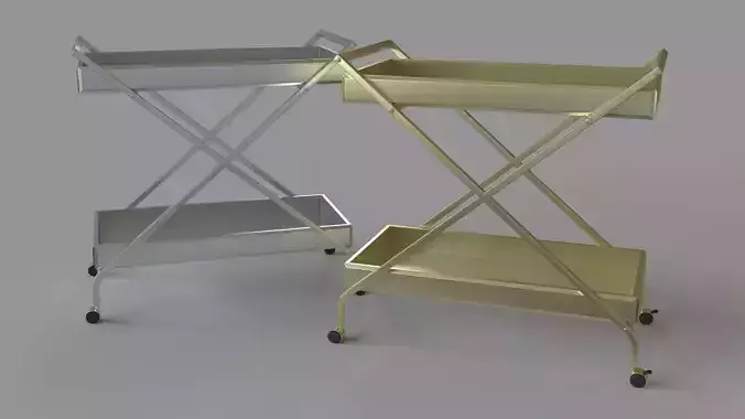 Kerwin Bar Cart Chrome And Gold