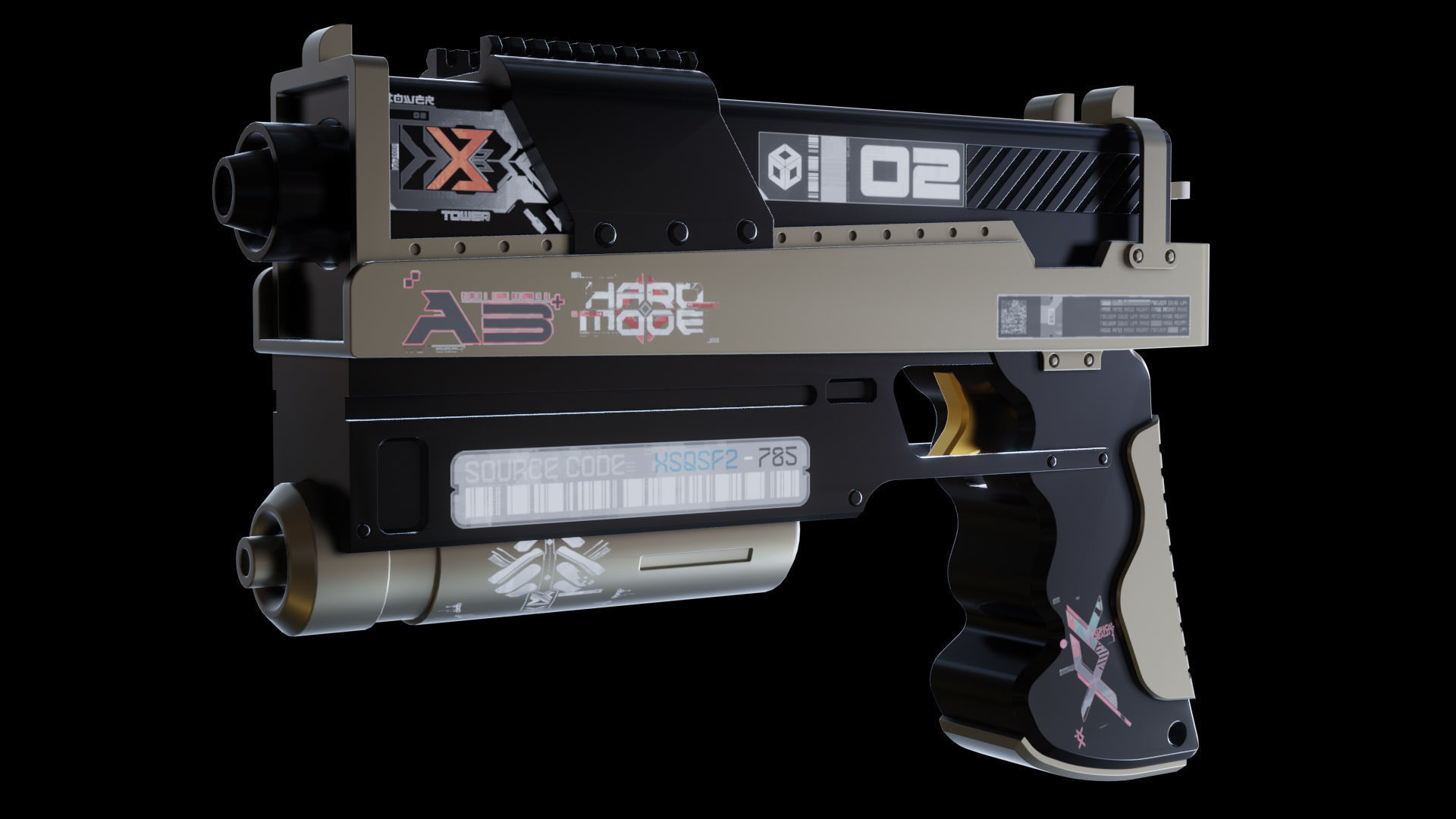 sci fi guns kitbash weapons vol 01 3D model_3