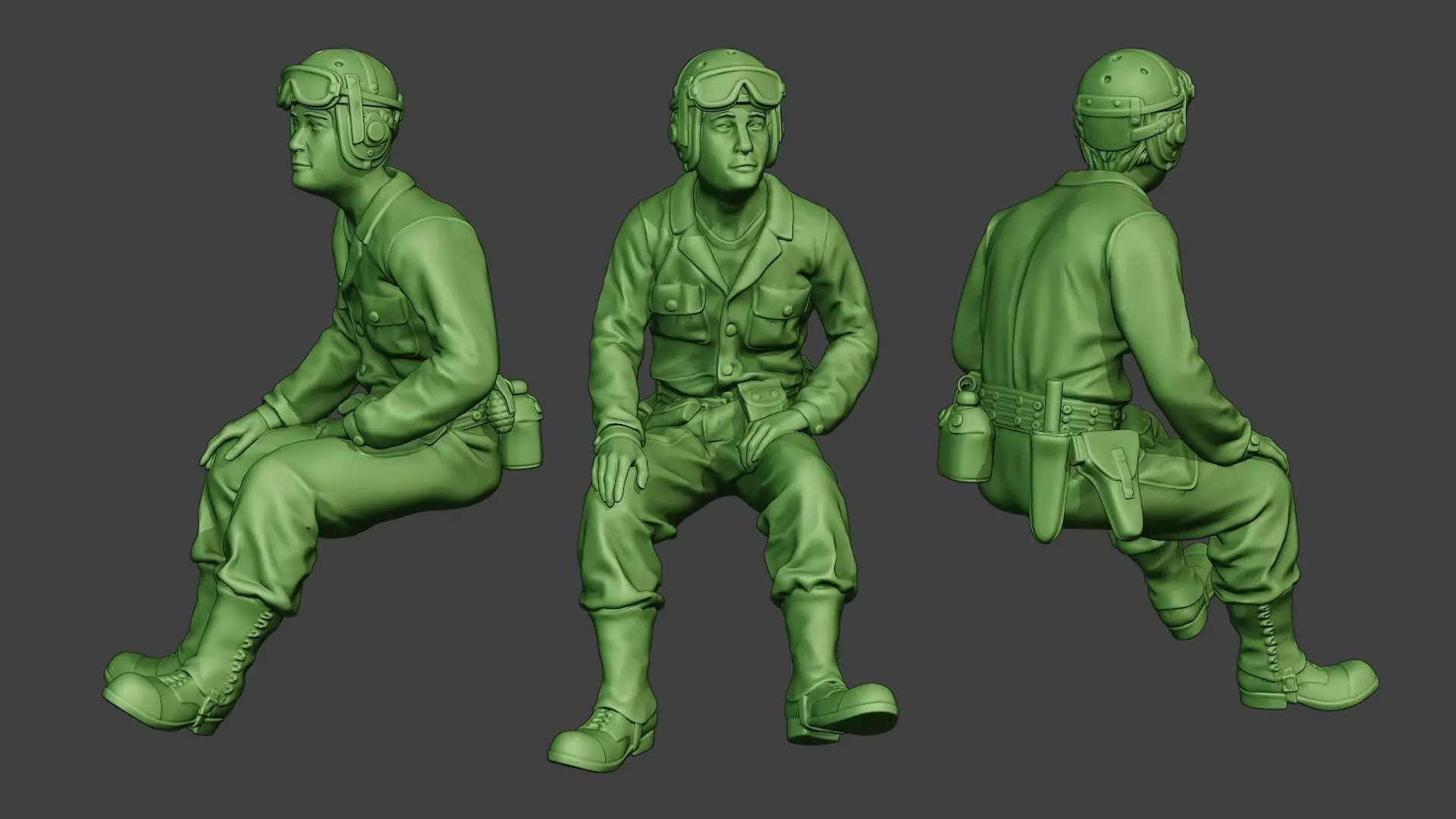 American Tank Crew unit ww2 Sit4 ATC1 3D print model_0
