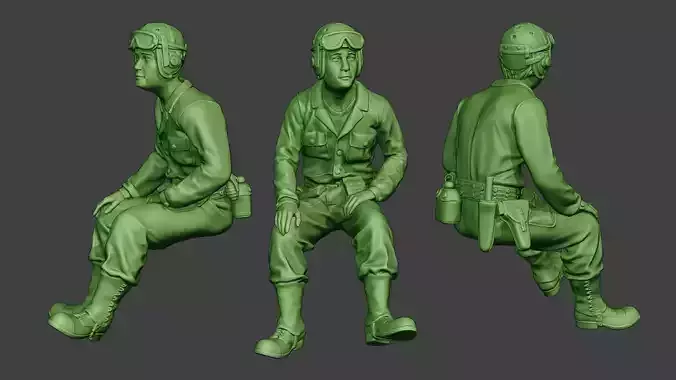American Tank Crew unit ww2 Sit4 ATC1 3D print model