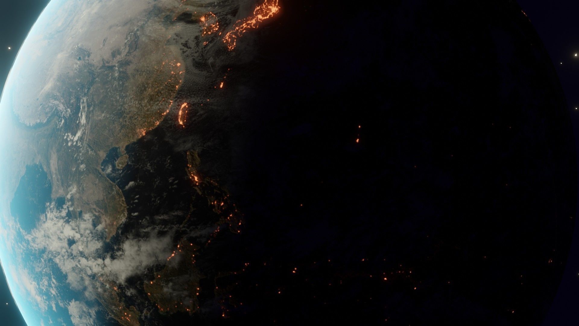 earth in space with stars surrounding it Free 3D model_6